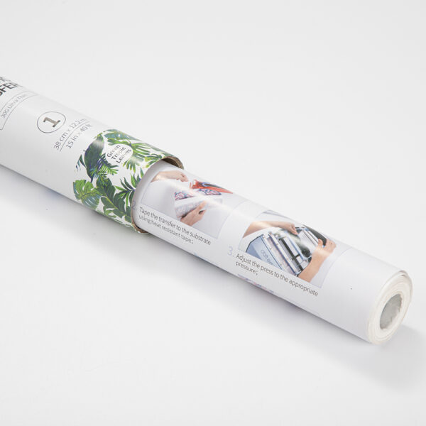 Rollo de papel para transferencia en hydro sublimación (Hojas tropicales verde 38cm x 1220cm) - Image 3
