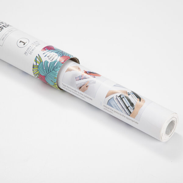 Rollo de papel para transferencia en hydro sublimación (Hoja tropical roja 38cm x 1220cm) - Image 4