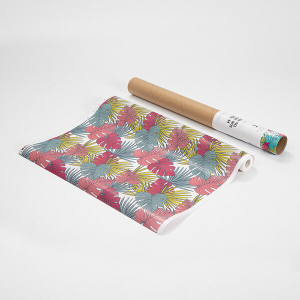 Rollo de papel para transferencia en hydro sublimación (Hoja tropical roja 38cm x 1220cm) - Image 2