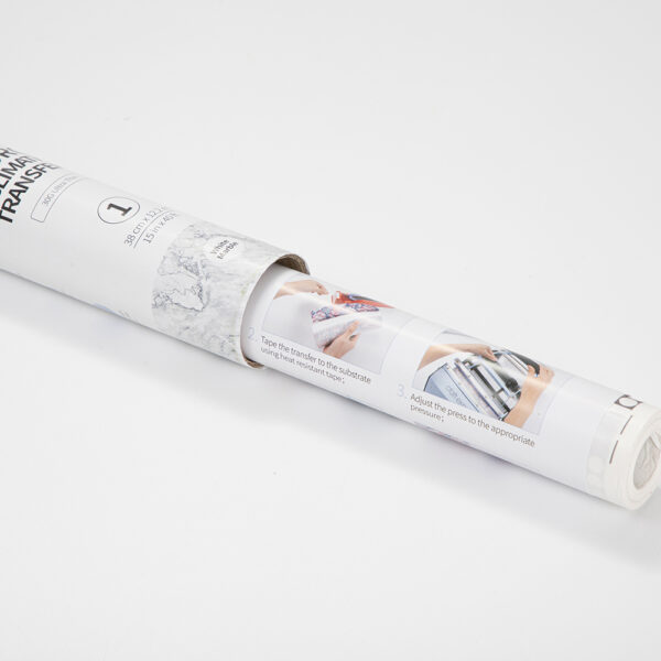 Rollo de papel para transferencia en hydro sublimación (Hojas blanco marmoleado 38cm x 1220cm) - Image 3