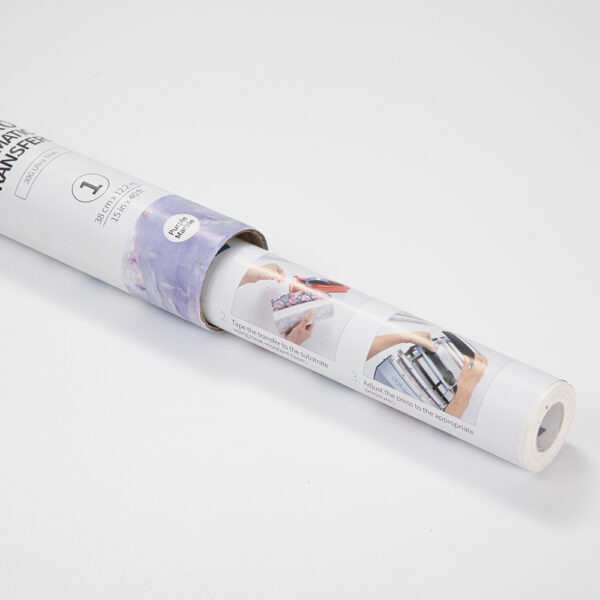Rollo de papel para transferencia en hydro sublimación (Púrpura marmoleado 38cm x 1220cm) - Image 4