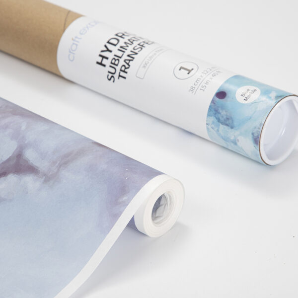 Rollo de papel para transferencia en hydro sublimación (Azul marmoleado 38cm x 1220cm)