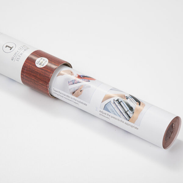 Rollo de papel para transferencia en hydro sublimación (Textura de madera roja 38cm x 1220cm) - Image 2