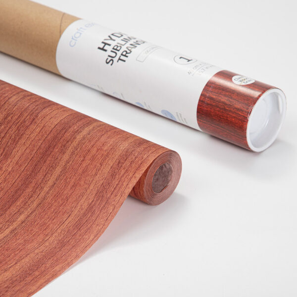 Rollo de papel para transferencia en hydro sublimación (Textura de madera roja 38cm x 1220cm)