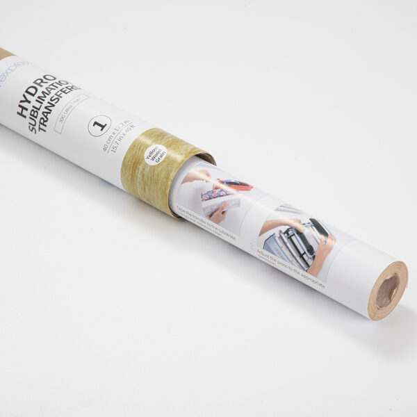 Rollo de papel para transferencia en hydro sublimación (Textura de madera amarilla 38cm x 1220cm) - Image 5