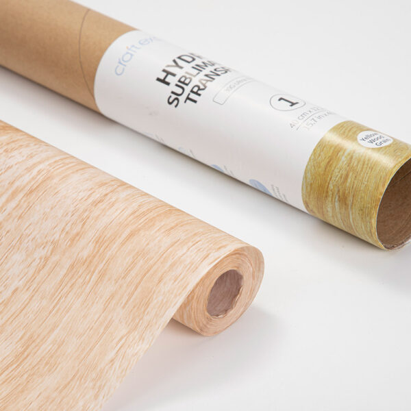Rollo de papel para transferencia en hydro sublimación (Textura de madera amarilla 38cm x 1220cm)