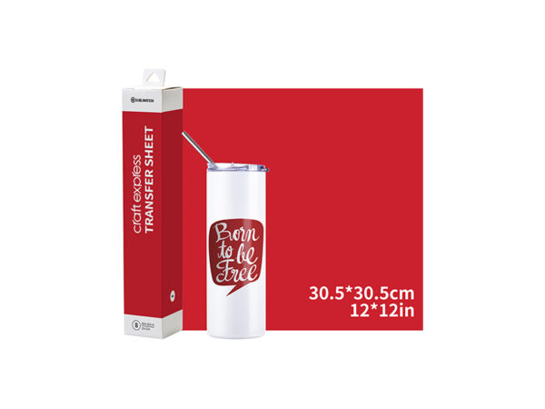 Hoja de transferencia de sublimación Craft Express 8pzas (Rojo intenso 30.5cm x 30.5cm)